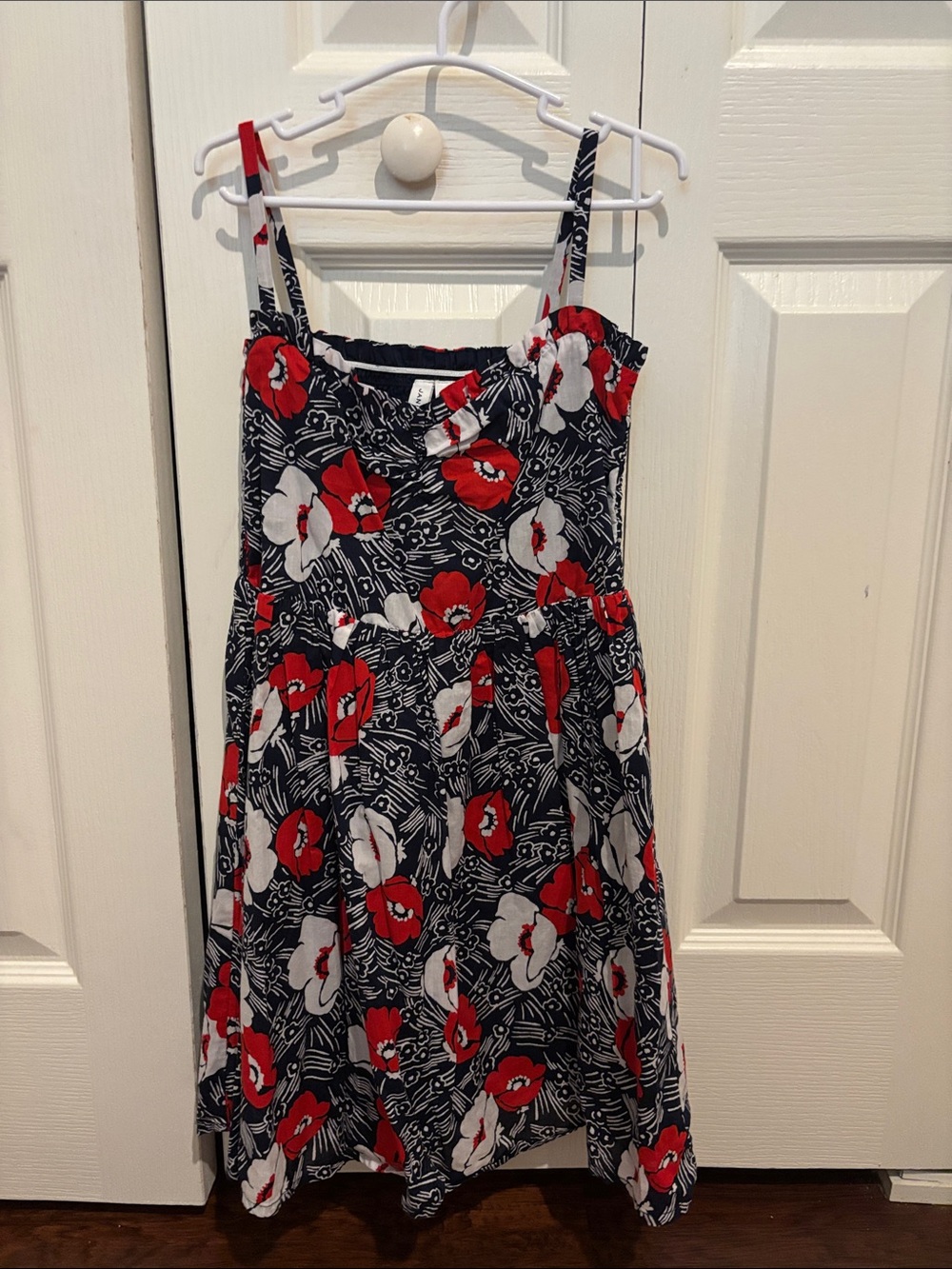 Janie and Jack Navy Floral Sundress with Red and White Flowers